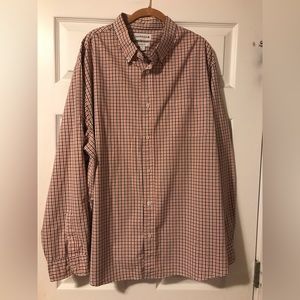Saddlebred Long Sleeve Button Down Shirt Navy/Orange Check Mens 2X